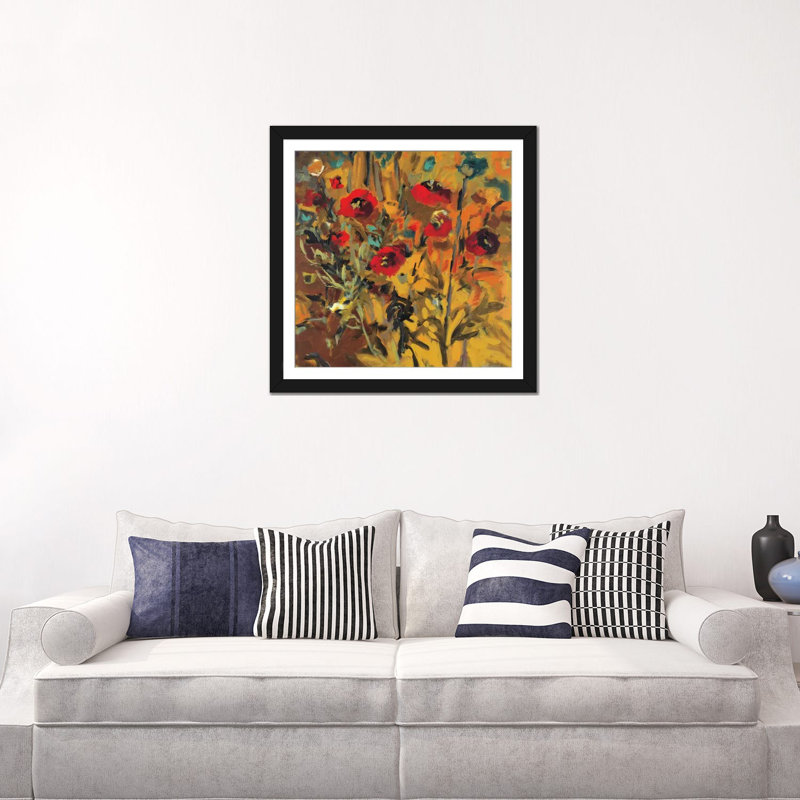 « wild pops », reproduction sur toile, H 18 po x l 18 po x P 1,5 po, Toile avec cadre noir