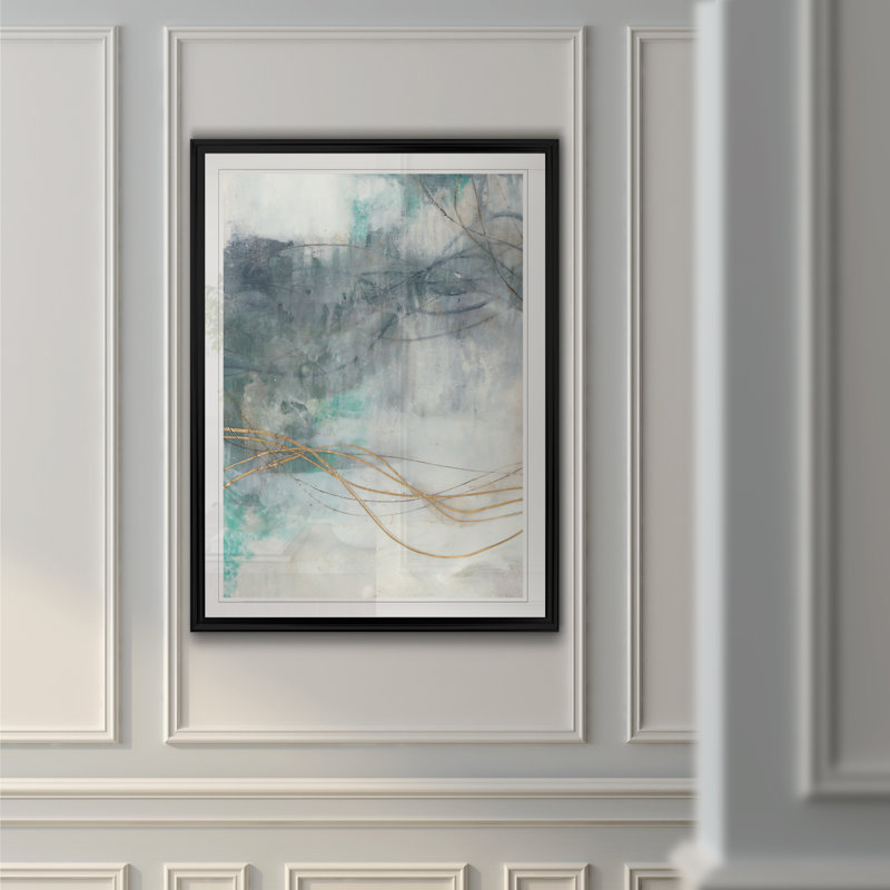 «Ondulation Oro I», reproduction sur toile, H 26,5 po x l 36,5 po x P 1,5 po, Cadre noir