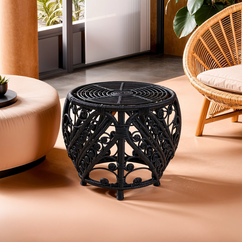 Beneduce Rattan Accent Stool