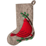 Hand-Felted Wool Christmas Cardinal Stocking