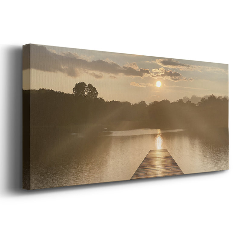 Sunrise Dock - Toile tendue avec châssis - Prêt à accrocher, H 20 po x l 50 po
