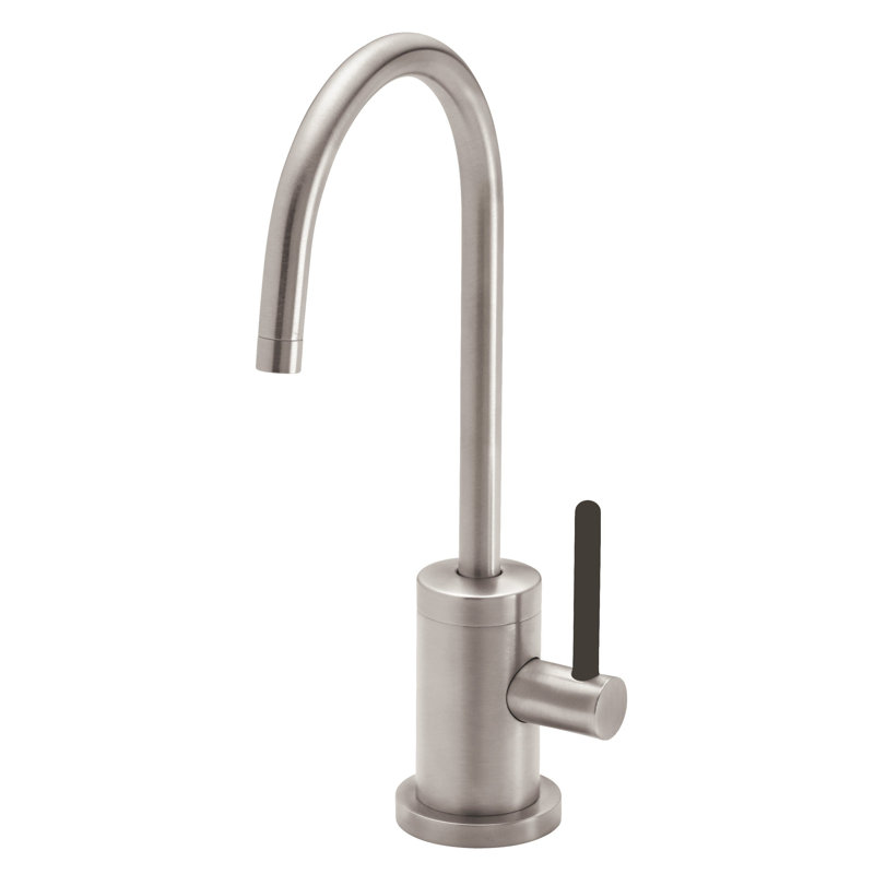 Hot Water Dispenser, Black Stick Lever Handle, Satin Nickel