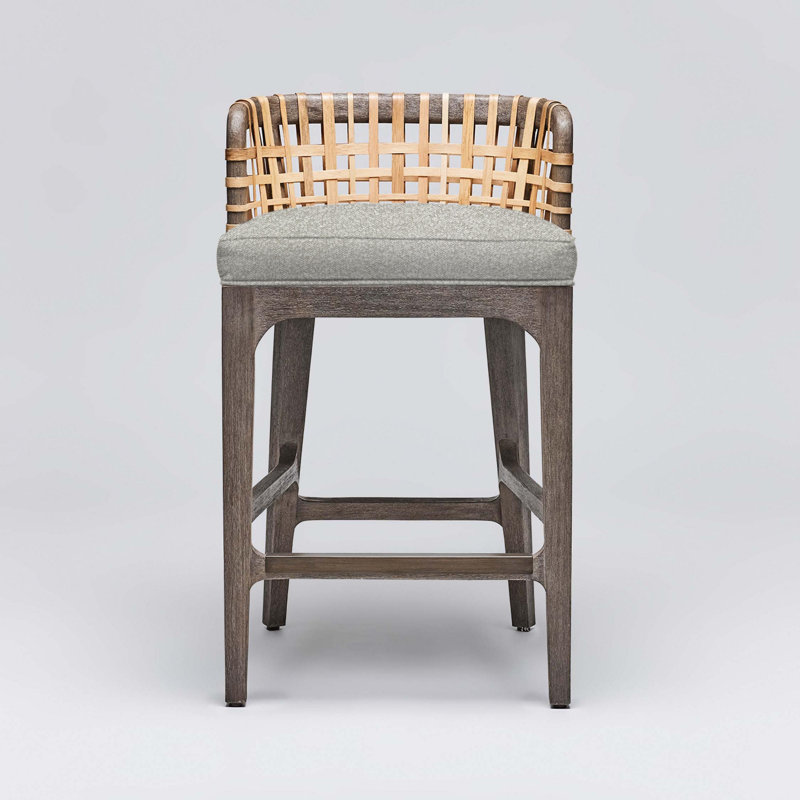Tabouret de comptoir 26,5 po Palms, Cadre chanvre / ceruse grise