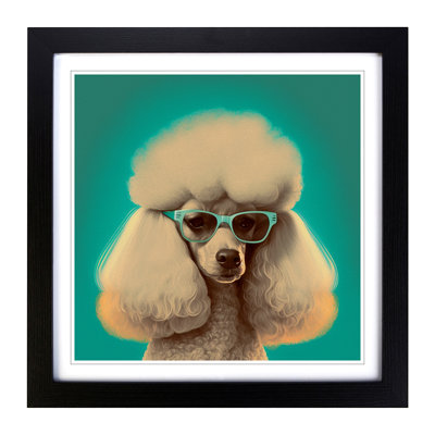 Poodle Mid-Century 1 Piece Single Picture Frame Wall Art