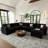 137.8" W U-Shaped Modular Sectional-600979498