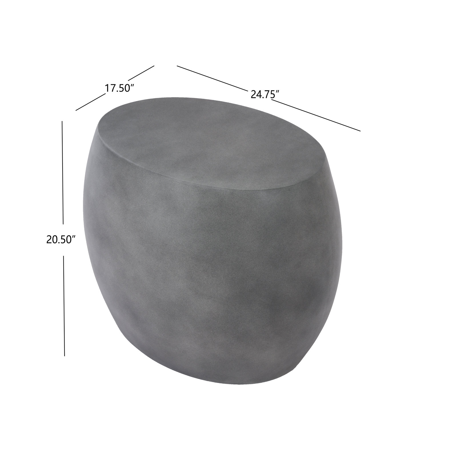 18" Patio Side Table, Charcoal