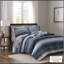 Ensemble de courtepointe 8 pièces pour grand lit 8 pièces avec draps en coton, bleu marine-134087322-134087323