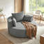 Fauteuil demi-tonneau pivotant à 360 ° avec coussins amovibles pour le salon, la chambre à coucher et le bureau, gris-246536133