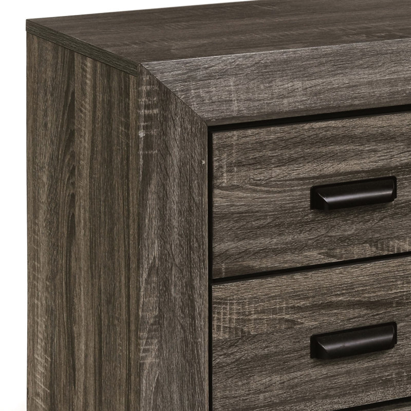 Table de chevet 2 chambres à grain vieilli gris vieilli - style rustique avec option de rangement pratique