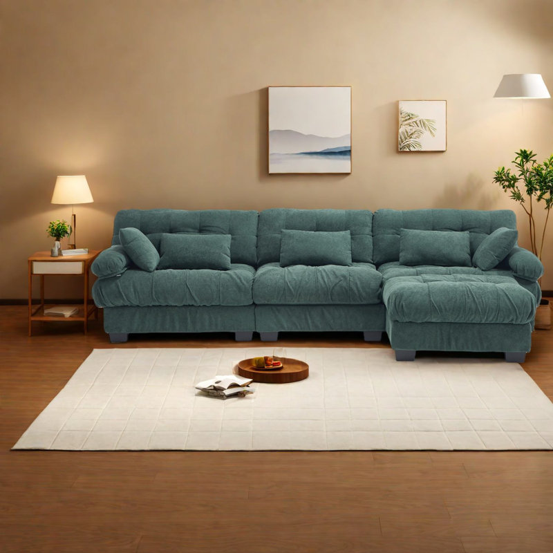 Canapé modulaire à assise profonde, canapé en forme de L moderne pour la maison