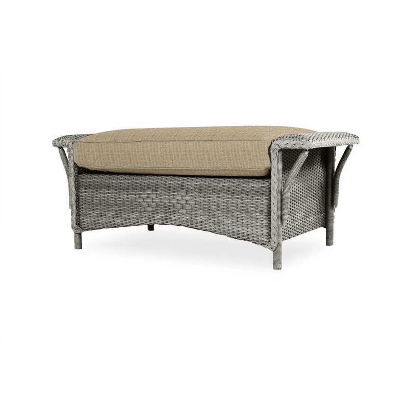 Nantucket Outdoor Ottoman, Demo Mist, Pewter