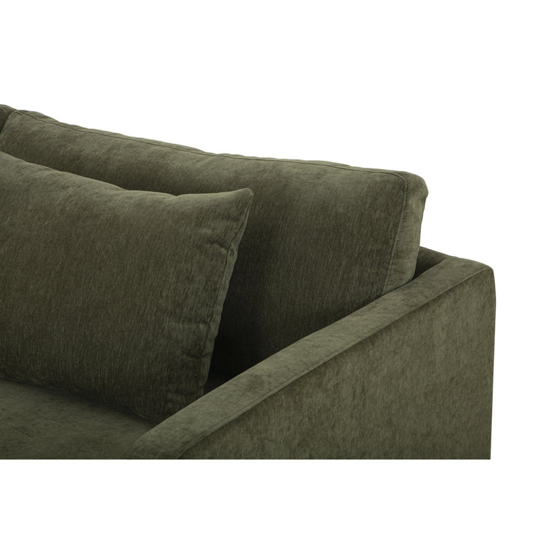 Canapé rembourré Kenji, Chenille performance vert olive