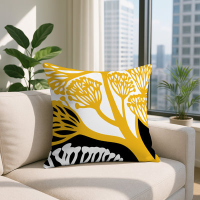 Oreiller carré réversible intérieur / extérieur à motif floral Sally