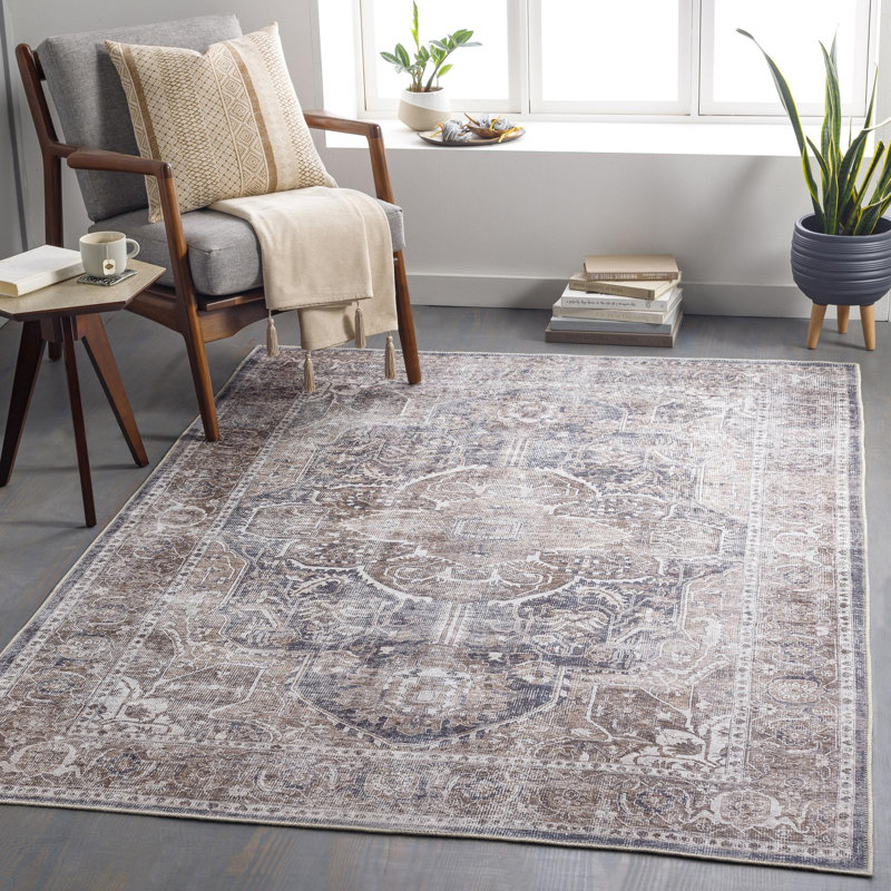 Glendale Heights Washable Oriental Indoor Rug, Rectangle 8'10" x 12'