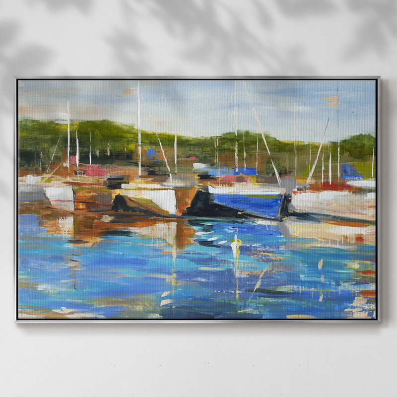 Safe Harbor, reproduction d'art sur toile, H 25 po x l 37 po x P 2 po, Argent
