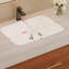Meuble-lavabo autoportant moderne de 29,9 po avec lavabo sous comptoir en céramique frittée et tablette inférieure pour les petites salles de bain, appartement-311338491