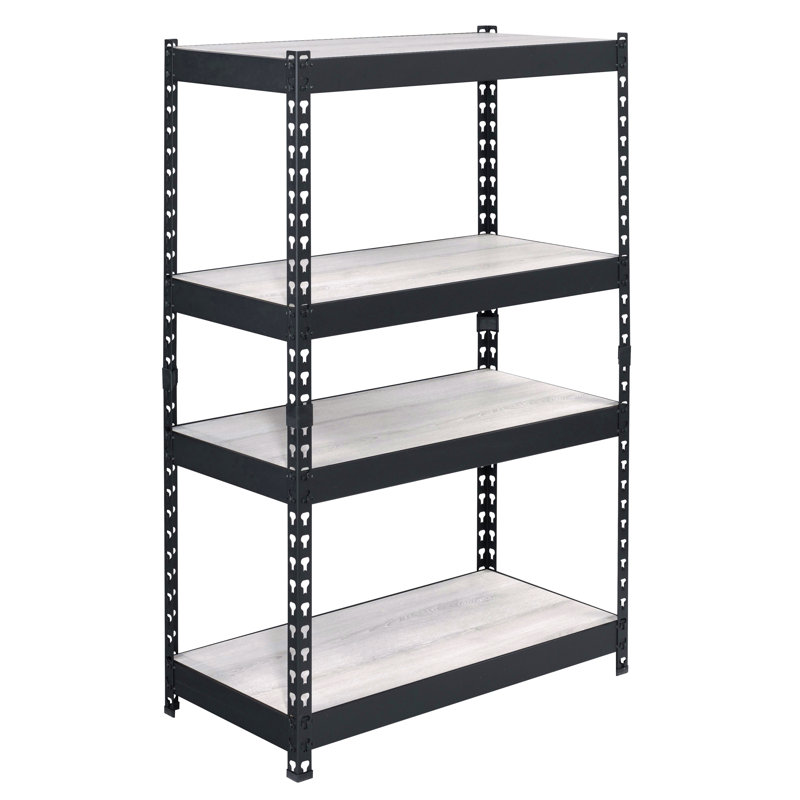 Natural And Black 4-Tier Bookcase