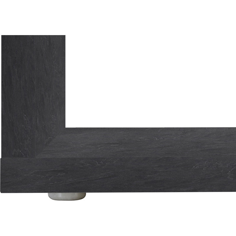 Cauan Floor Shelf Coffee Table with Storage, Grey, 41H x 55W x 55L cm