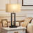 22'' Black Modern Metal Table Lamp with Touch Control and USB A&C