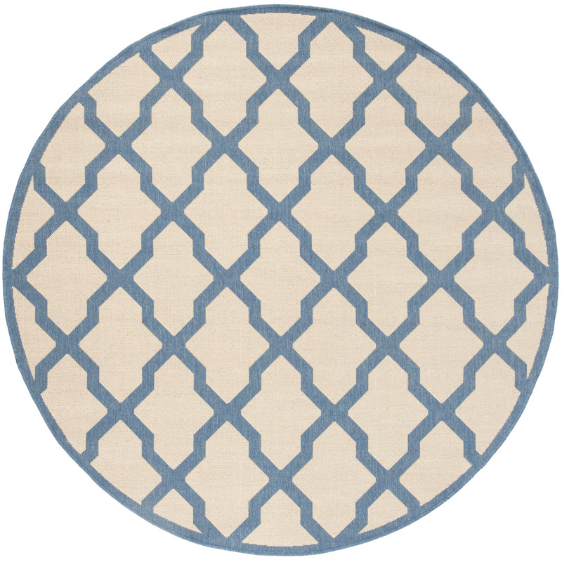 Ferrill 100 Performance Geometric Indoor/Outdoor Area Rug, Round 6'7"