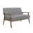 Keevay Fabric Loveseat with Rubberwood Frame-1570370539