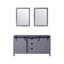 Meuble-lavabo double l 60 po x P 22 po et miroirs 24 po Marsyas-1895236043