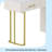 Velvet Upholstered Vanity Desk With Chair, Vanity Set With 5 Big Drawers, Makeup Table With Padded Chair, Marble-Look Sticker Top Dressing Table With Left/Right Adjustable Storage, White-114192830