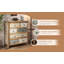 Commode d'appoint rétro en bois avec 6 tiroirs, commode de rangement rustique multicolore sculptée pour chambre à coucher, salon, décor de style campagnard (L 25,59 po x l 12,6 po x H 33,07 po)