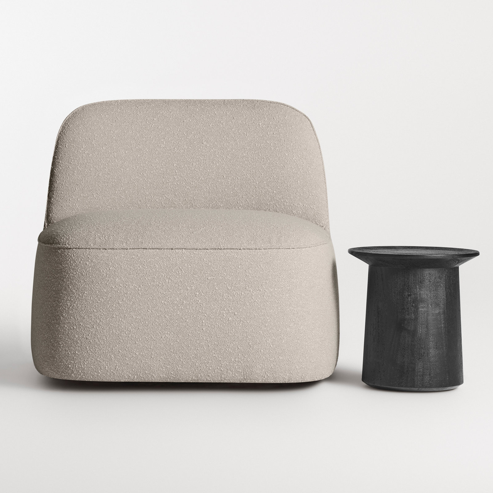 Looksee Upholstered Swivel Side Chair, Kelso Sand