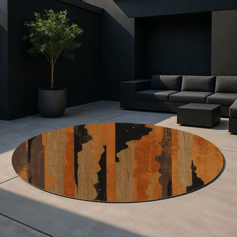 Gilded Dunes Indoor And Outdoor Area Rug, Round 5'