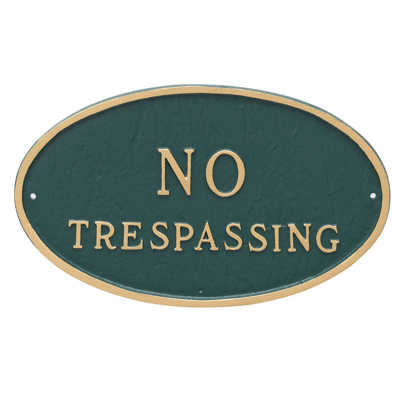 Plaque de jardin à déclaration de mort, Vert forêt / doré, H 6 po x l 10 po x P 0,25 po