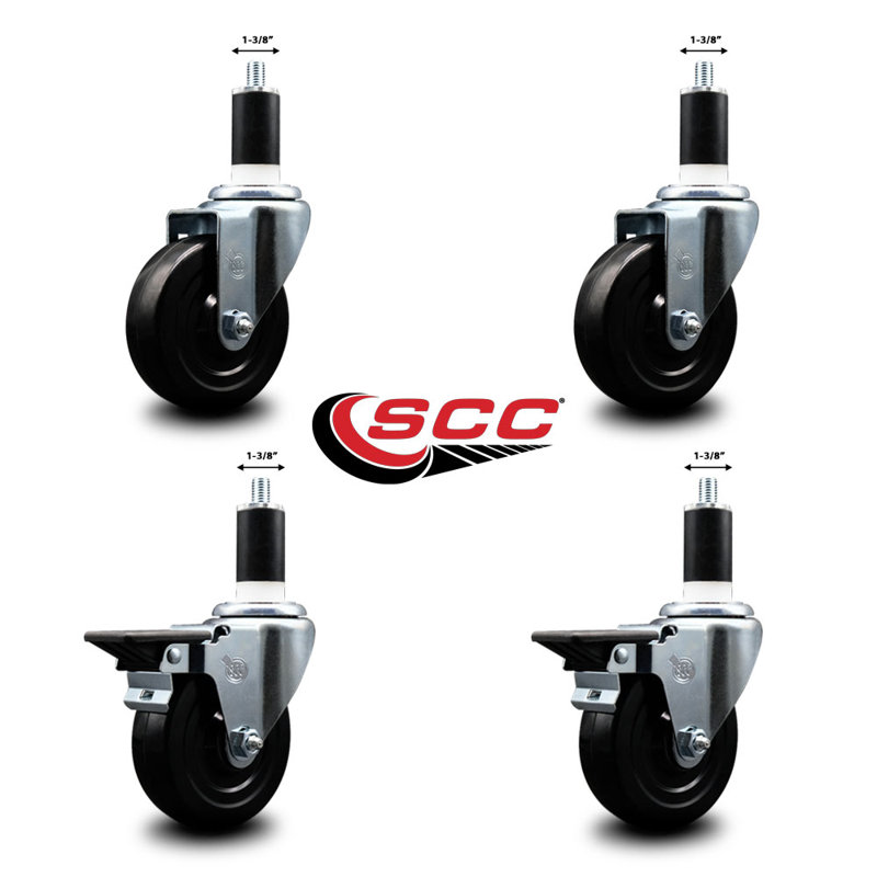 Ensemble de roulettes extensibles en caoutchouc souple de 1 3/8 po à 2 roues SCC