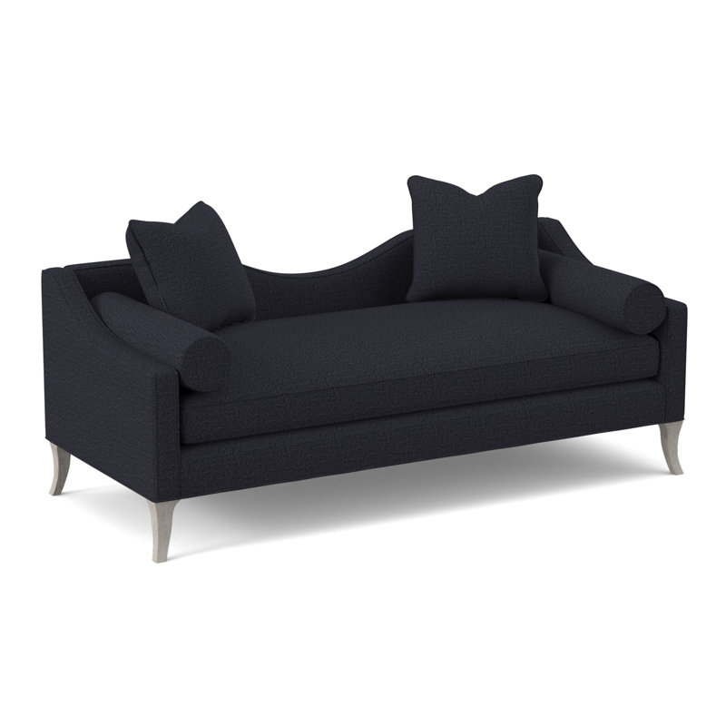 Chaise longue Audrey, Bisque, 100% polyester bleu marine de Venise