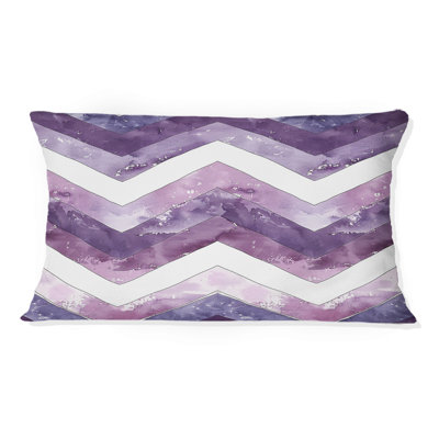 Coussin lombaire mauve Mid-Century Chevron Bliss III