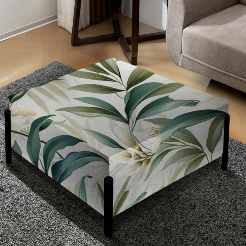 Serene Botanic Tropical Motif IV - Grand repose-pieds carré tropical