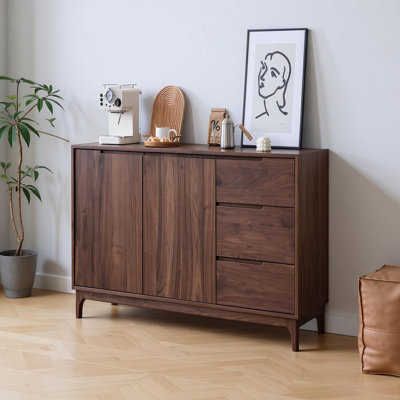 Buffet multifonctionnel en bois de noyer noir