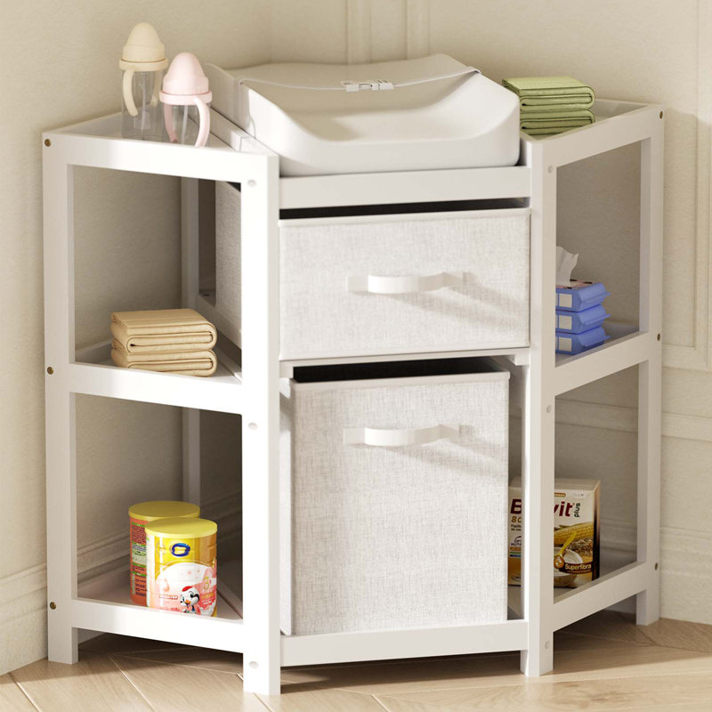 Ealsworth Changing Table Dresser with Pad, White