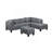 104.5" Upholstered Sofa,Chaise & Ottoman , Gray
