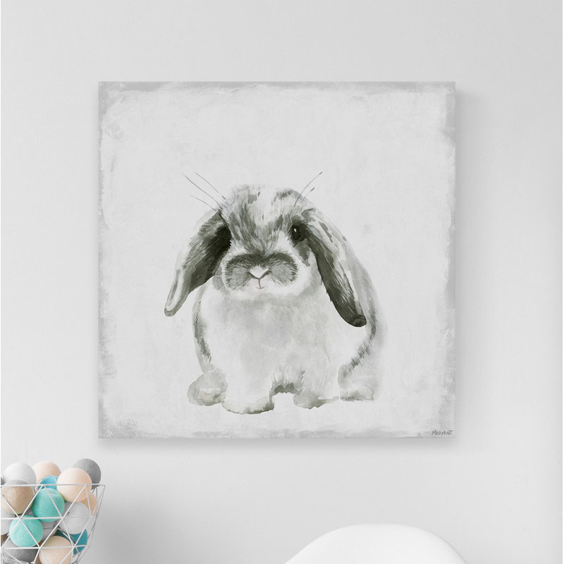«Bunny Mustache», reproduction sur toile tendue, H 12 po x l 12 po x P 1,5 po