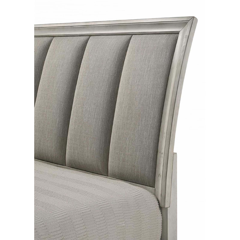 Lit plateforme avec rangement 1pc, Blanc antique, Grand