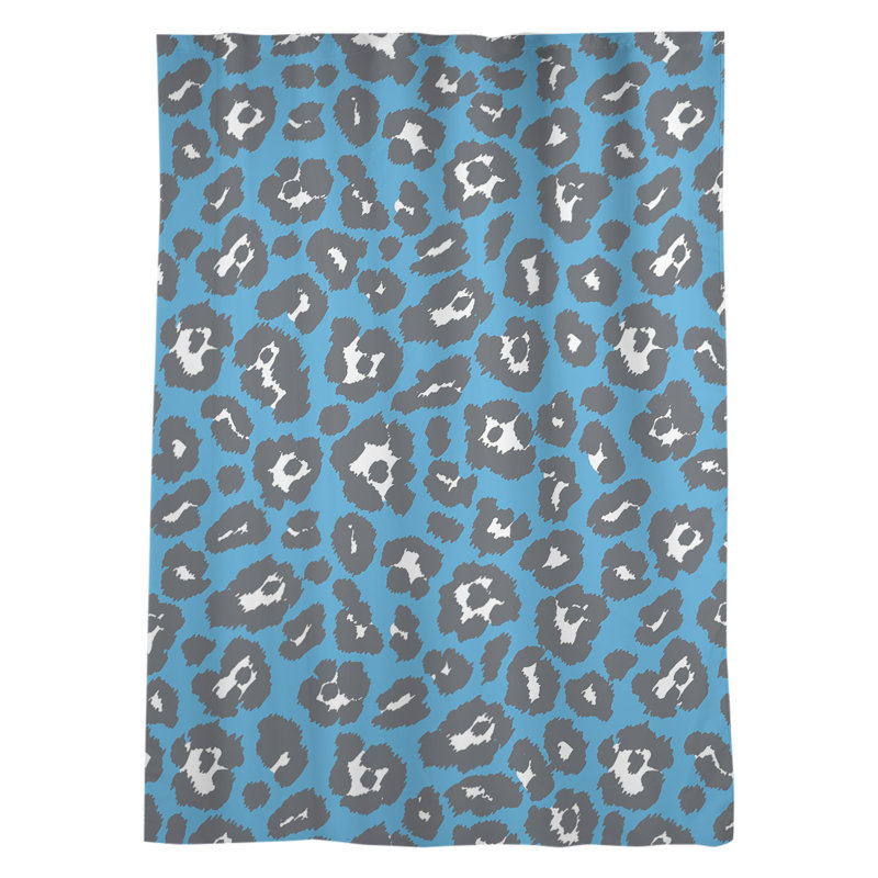 Room Darkening Curtain Single Panel, Light Blue/Black/White