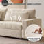 266cm Beige Fabric 3-Seater Sofa,Deep Seat Sofa with Thick Cushions and Soft Backrest for LivingRoom