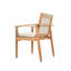 Ensemble de 2 fauteuils de patio en bois d'acacia avec dossier et accoudoirs multicolores en corde brune et coussin lavable beige