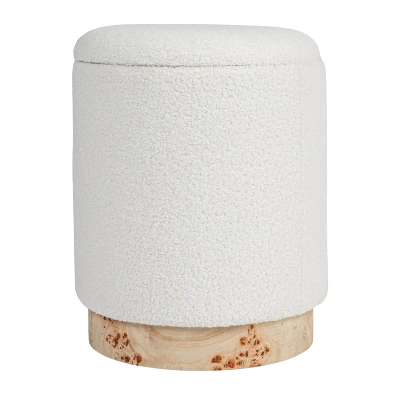 Mariabelen Round Upholstered Storage Stool With Removeable Lid