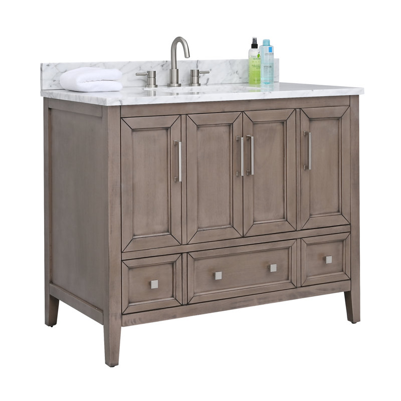 Ensemble de meuble-lavabo simple 43 po Murrieta, Chêne gris