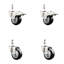 3 Inch_316SS_Polyurethane 3/8 Inch Threaded Stem Caster Set 2 Lock Brake-101313153