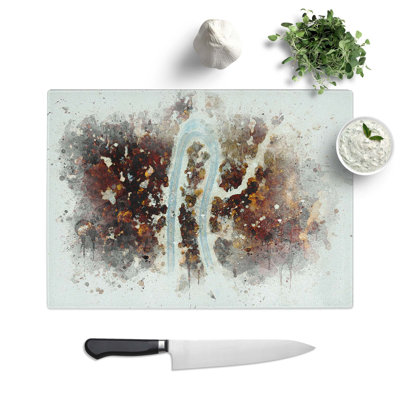 Tempered Glass Bend in the Forest Road Chopping Board