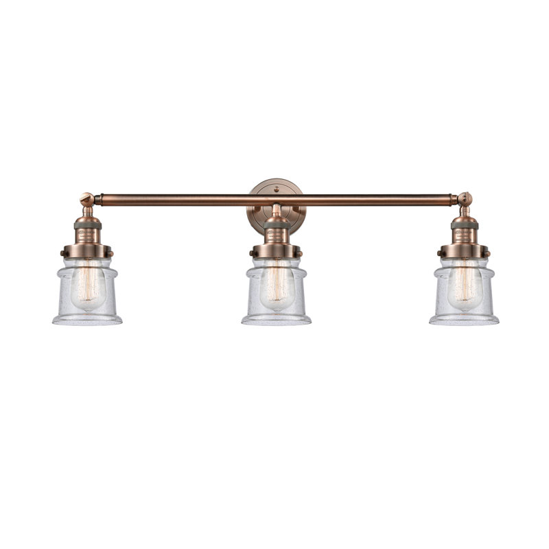 Éclairage pour meuble-lavabo à 3 lumières à intensité variable Alvi, Grainé, Cuivre antique