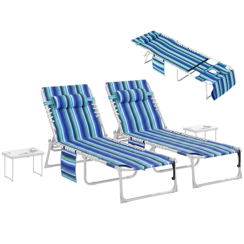 Outdoor Chaise Lounge Chair,Folding Chaise Lounge Chair,Tanning Chair, 2