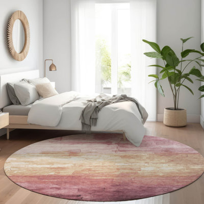 Machine Washable Indoor/Outdoor Claudian ACN1470 Mauve Rug